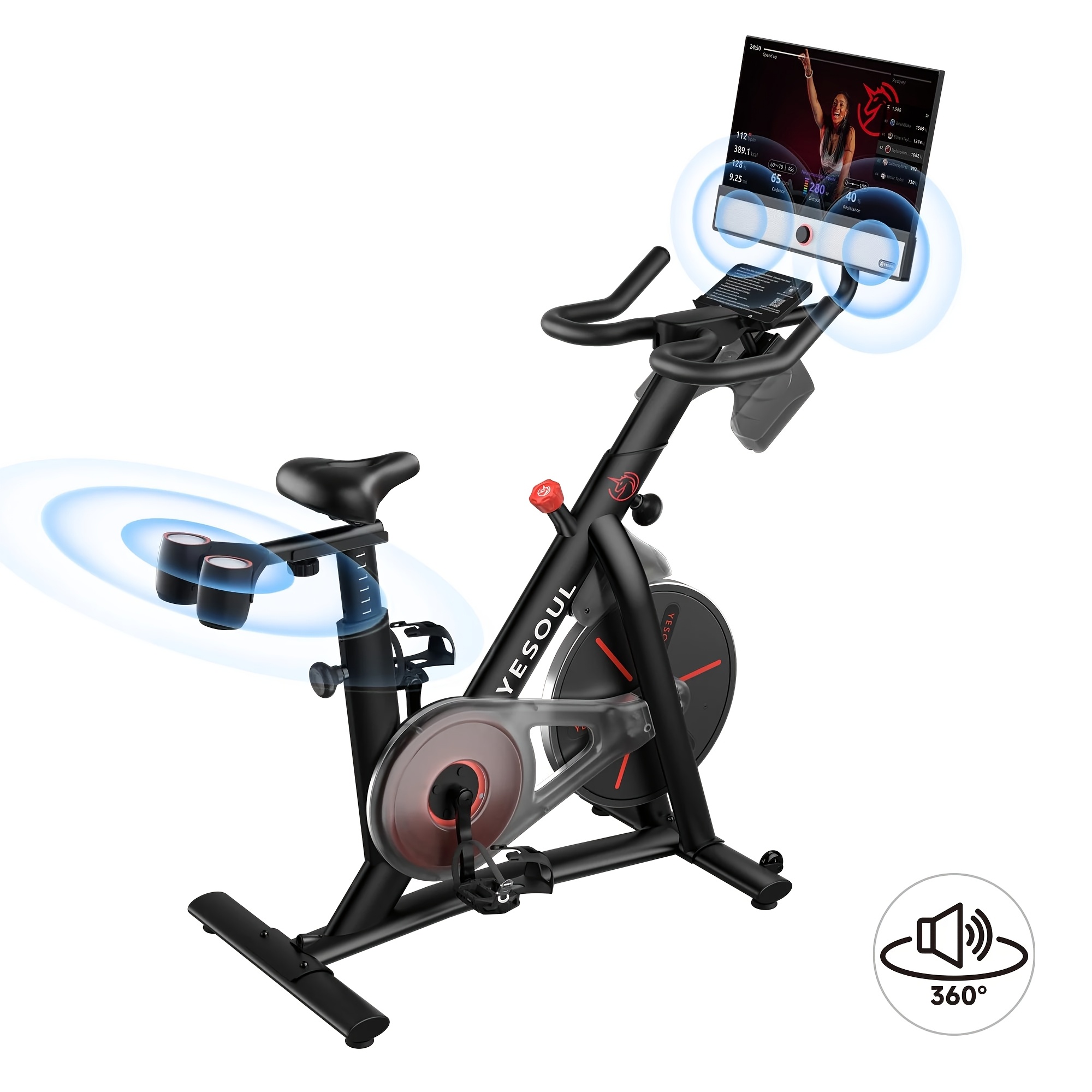 exercise bike g1  (bike with screen) smart exercise bike with 21.5 hd screen,   indoor cycling bike for home gym fitness equipment trainer four-speaker surround sound Product details 2