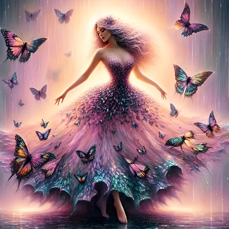 

Diy 5d Diamond Painting Kit - Colorful Fairy | 15.7x15.7in Full Drill Round Diamond Art | Acrylic Embroidery Cross Stitch For Home Wall Decor & Gifts, Frameless