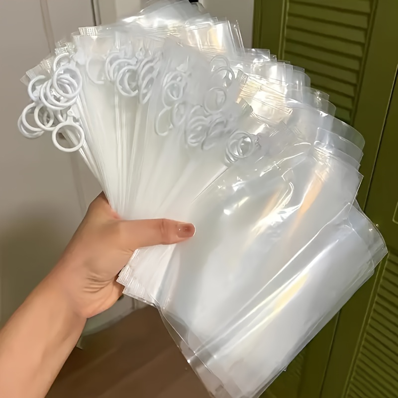 TEMU 20 Pcs Large Frosted Transparent Ziplock Bags - Waterproof, Portable & Multi-purpose Storage For Daily Essentials - Zipper Pouch Bags - Storage Bags With Zipper - Other Plastic Material