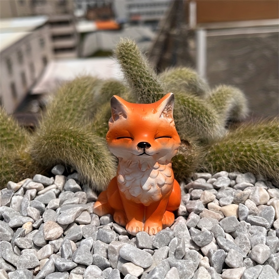 orange nine tailed fox figurine waterproof fade - Temu