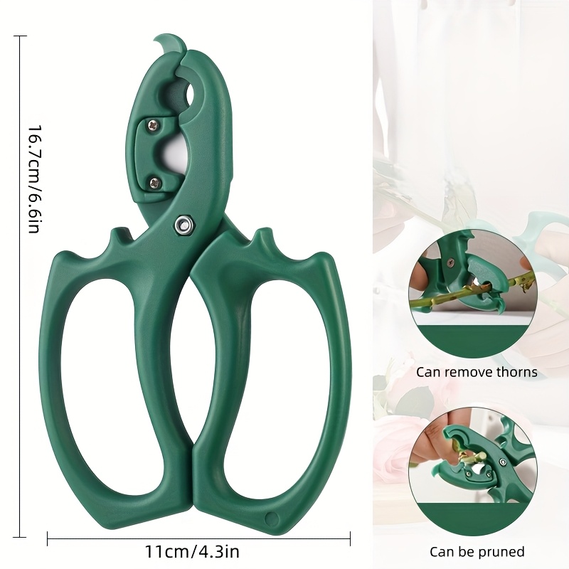 E-shop Blumen-Schere, 2-in-1 Blumenzweig-Schneid-Schere, Gartenschere aus Edelstahl, Rosen--Entferner, Geeignet für Blumenhändler, Blumen-Schere für