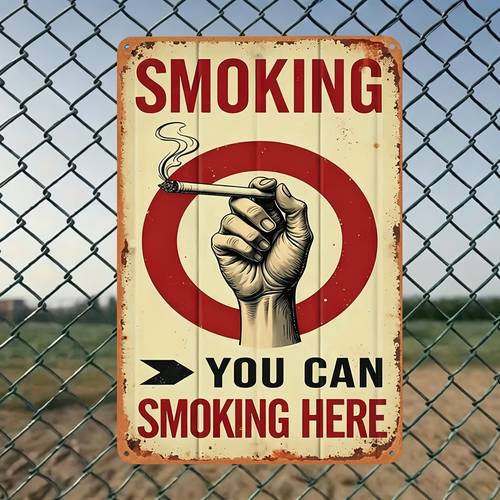 2d flat 2d plane 1pc vintage tin sign 12x8 inches 30x20cm smoking area iron sign retro plaque decoration wall art wall decoration room decoration home decoration bar decoration cafe decoration garage decoration holiday gift