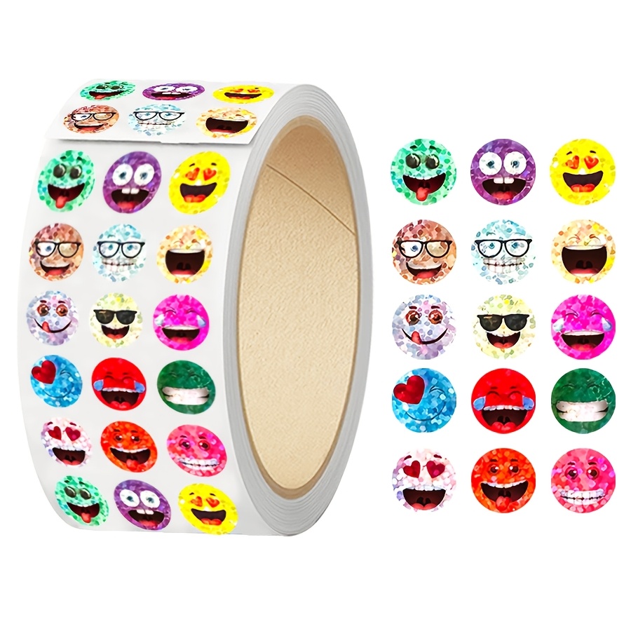 TEMU 1500pcs Round & Star Holographic Stickers Colorful Laser Sparkle Labels Self Adhesive For Journaling Planner Scrapbooking Envelope Seals