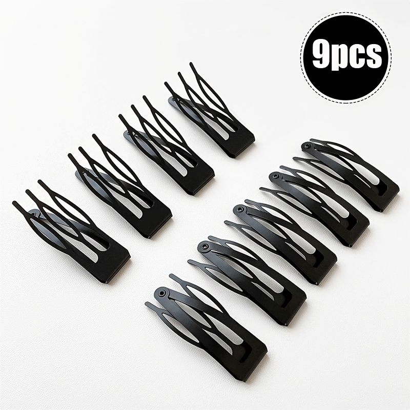 TEMU 9pcs Peigne à Cheveux Noir Clip Traction Clip de Traction Attache Frange Petite Carte Clip Latéral Clip de Frange Femme Clip de Cheveux Arrière