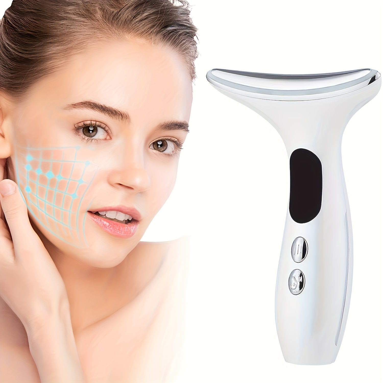 

3 Colors Led Photon Care Beauty Device Neck And Face Massager - Perfect Valentine's Day Gift For Women
