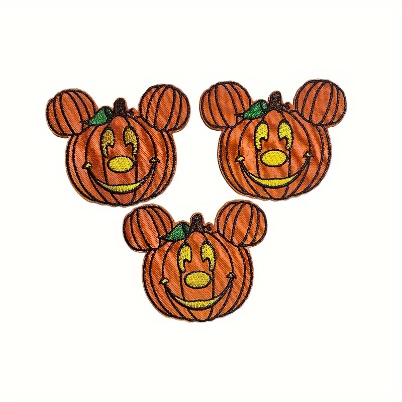 

Set Of 3 Halloween Embroidery Patches - Iron-on, , And For Customizing Clothing, , , And Accessories - For Diy Crafts And Seasonal Decorations