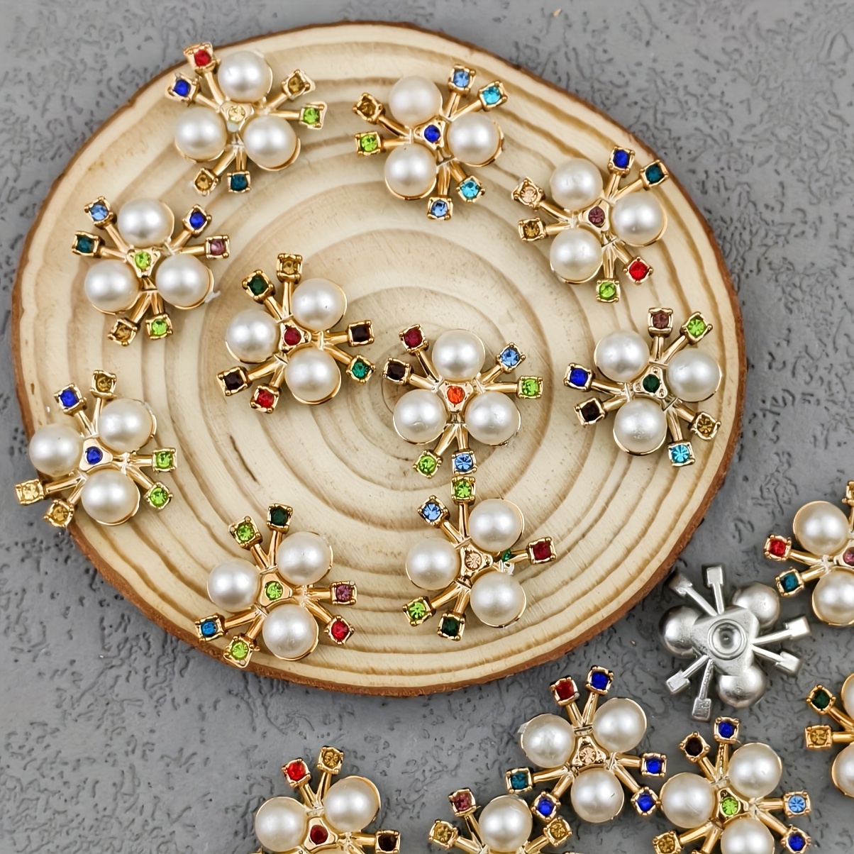80pcs Colorful Acrylic Flower Disc Bead Patches
