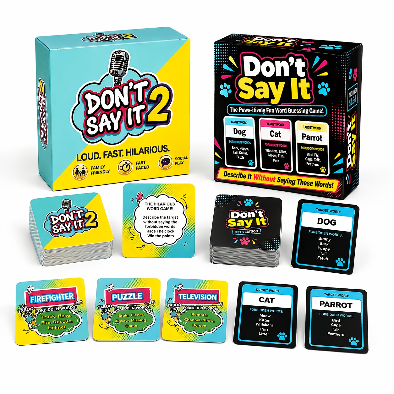 TEMU 2pcs New Don't Special Card, Premium Word Cards With Rounded Edges And Scratch-resistant . Ultra-portable, Open , Social Must-have For Camping,