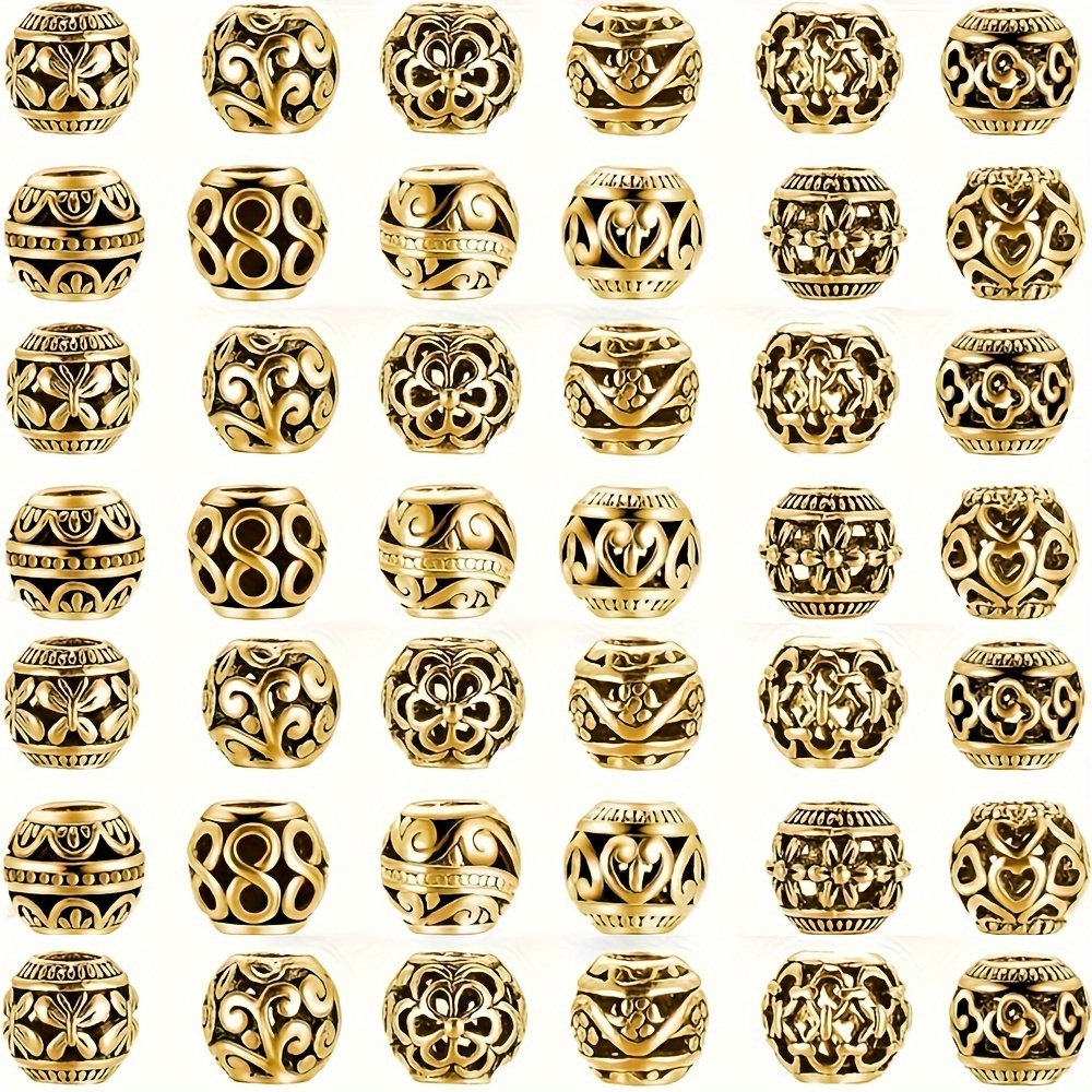 

Vintage Golden-tone Alloy Bead Separators, 12/24pcs - Ideal For Diy Bracelets & Necklaces Crafting