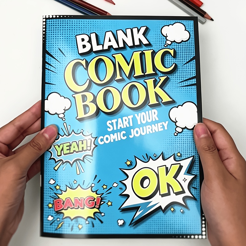 TEMU 32 Pages Blank Comic Sketchbook With Of Comic Panel Templates& , Blank Comic Book, Blank Comic Drawing Notebook, Create Your Own Comics, Ideal