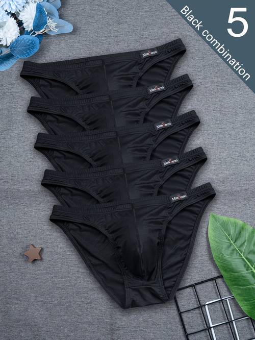 random 5pcs bamboo fiber pants briefs breathable and comfortable suitable for easy and fashionable for outdoor leisure tight fitting soft and elastic mens underwear