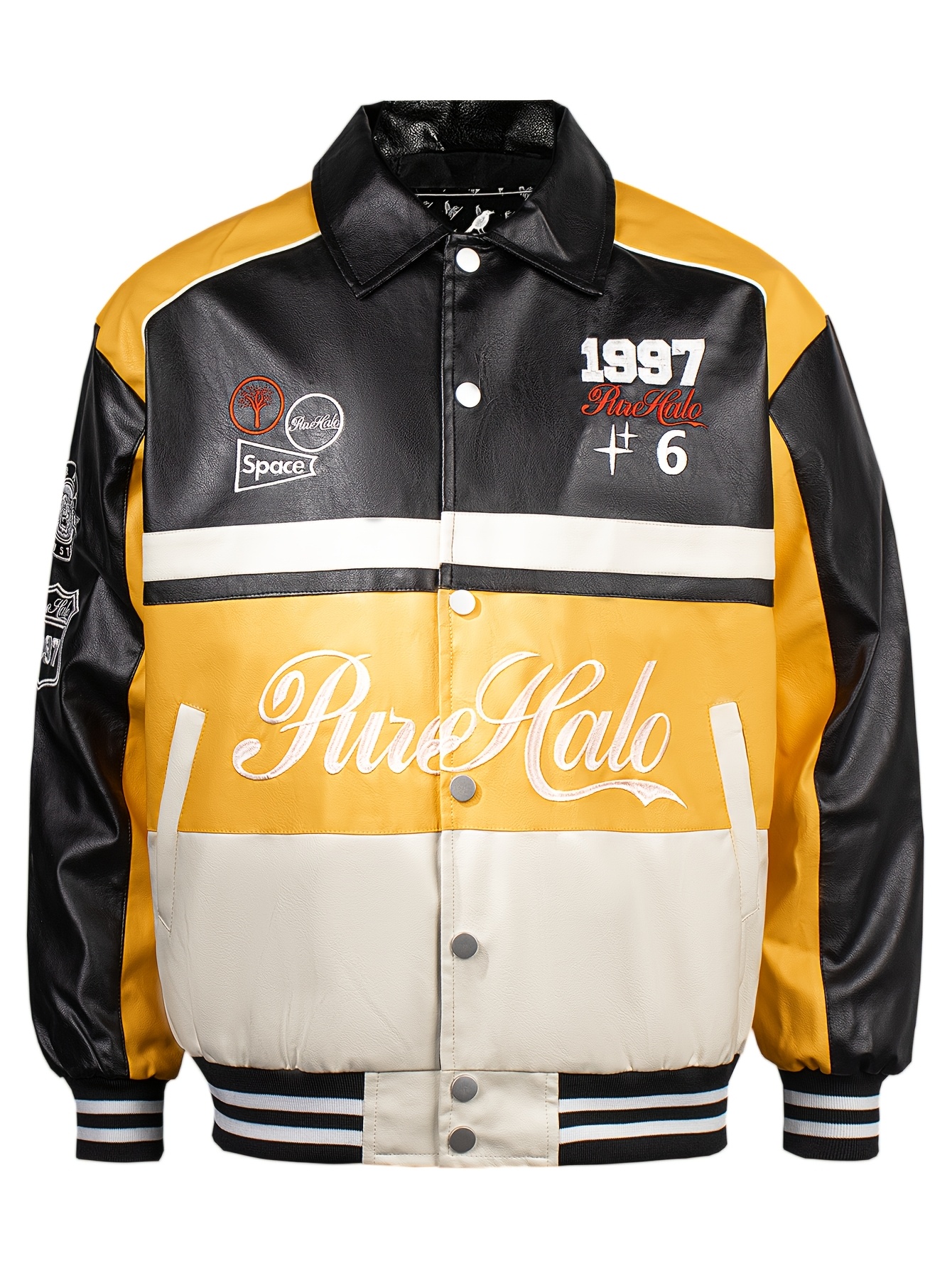 mens synthetic leather jacket casual retro biker jacket - Temu Germany