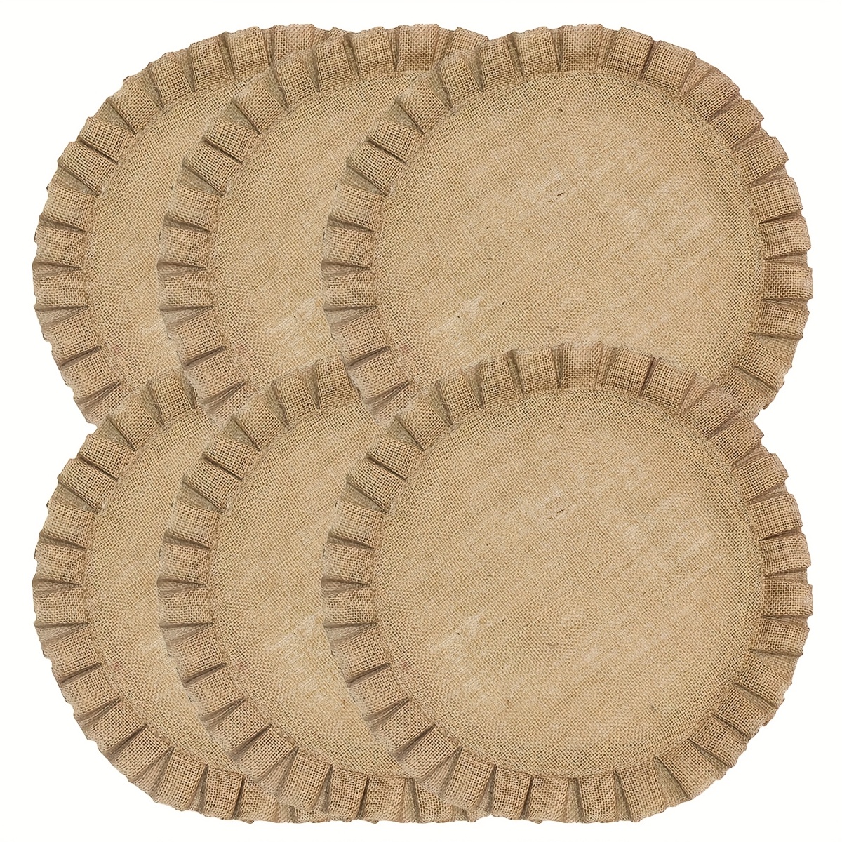 4pcs/6pcs Round Burlap Placemats - Heat-resistant Table Protectors With Edges, Bohemian Home Decor For Dining, Weddings, Parties, Durable & Easy-clean, Use