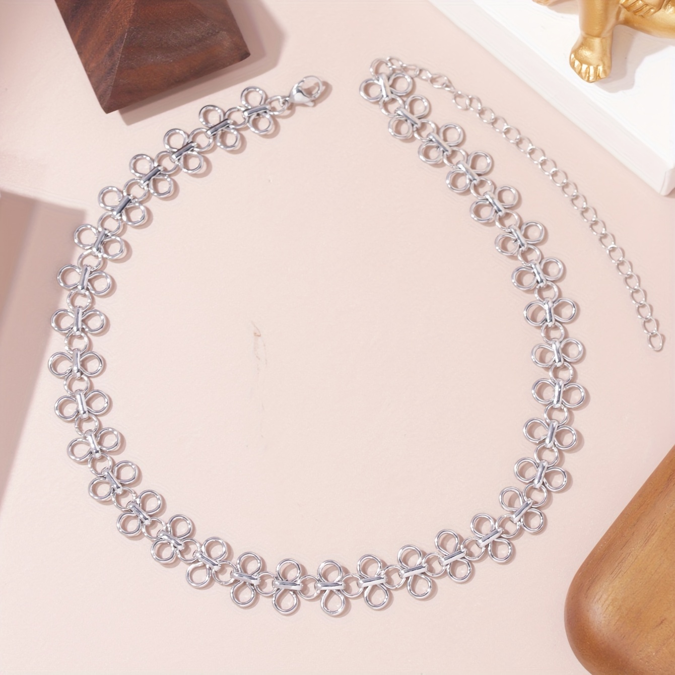 Image of Gothic Punk Geometric Chain Metal Collar Necklace Music Festival Party Accessory