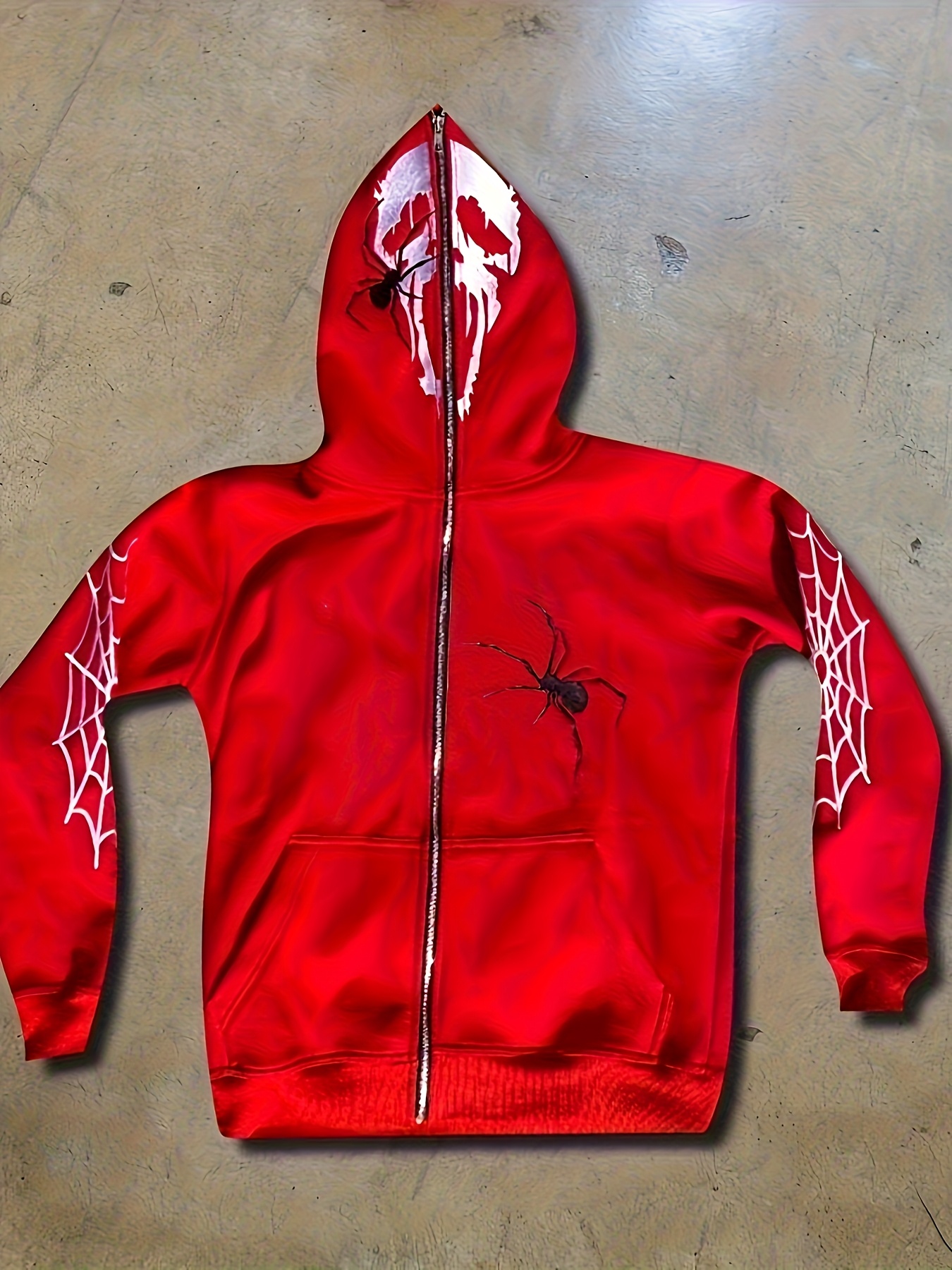 Halloween Sweatshirt Damen Oversized - Spinnennetz Print Gothic Hoodie Y2K Style