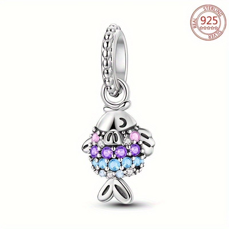 925 Silver Swimming Fish Charm Bracelet Accessory
