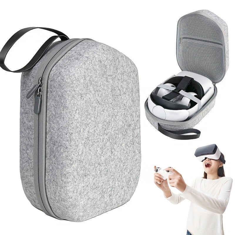 New Arrival: Oculus Quest 2 VR Eye and Controller Storage Case - Durable Synthetic Faux Fur, Shock-Resistant, with Full Access to All Your VR Essentials, VR Accessory Storage|Secure Storage Case|Faux Fur Case, VR Accessories