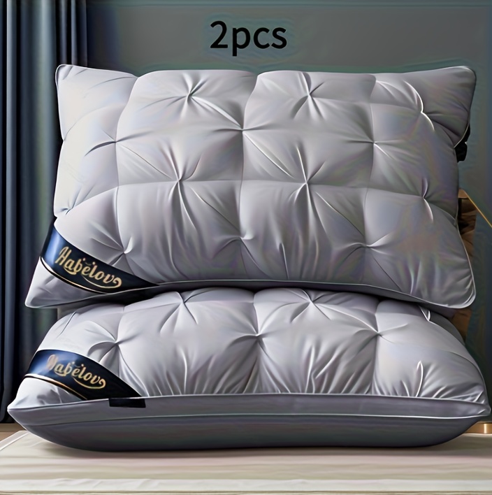 1/2 Luxury Hotel Quality Pillow, Deep Sleep Neck Support, Four Seasons Non-Collapsing High Pillow Core, Hypoallergenic Polyester Fiber Cover, Modern Pillow Design | Soft Texture End, Sleeping Pillow, Cooling Pillow, Neck Pillow, Gift