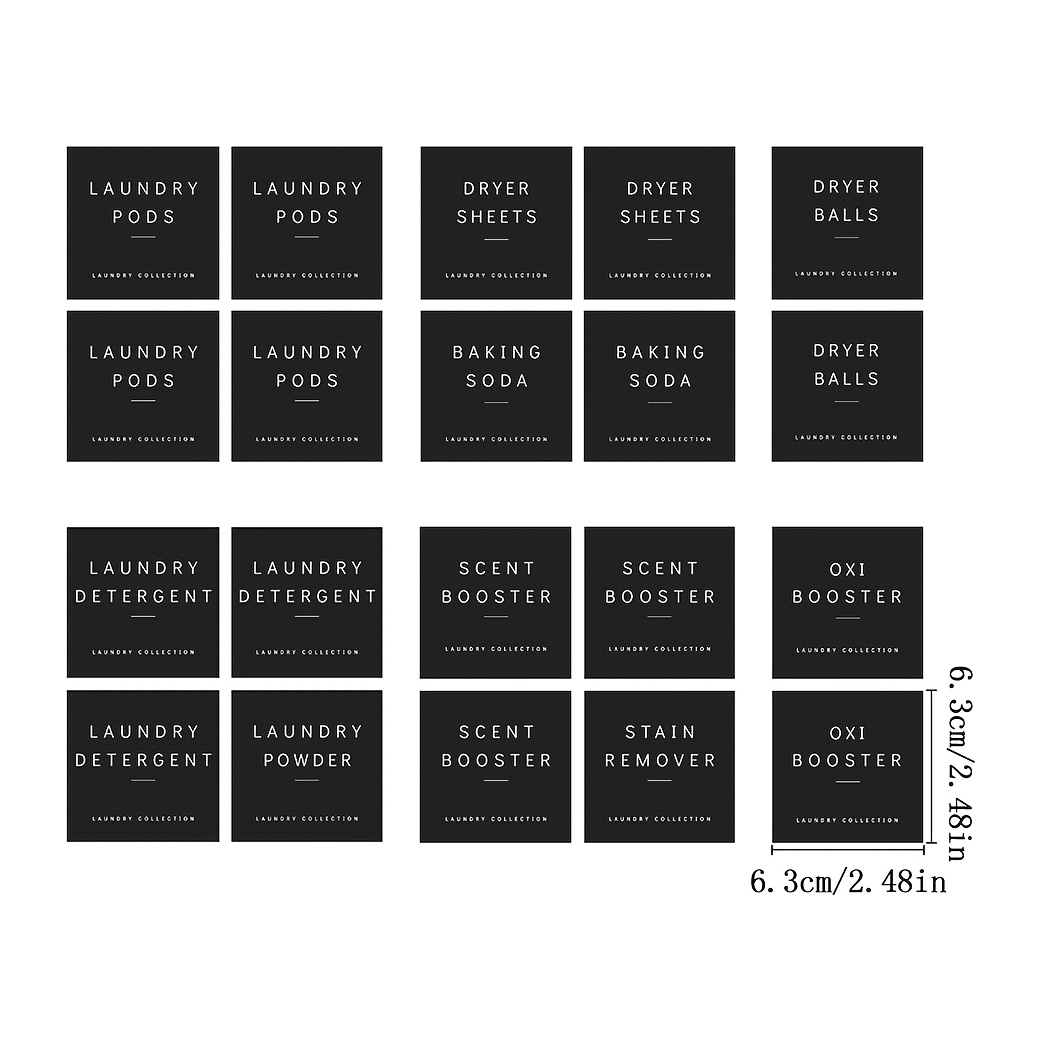 TEMU 20pcs Black Laundry Room Bathroom Organization Classification Stickers, Laundry Powder Liquid Classification Labels