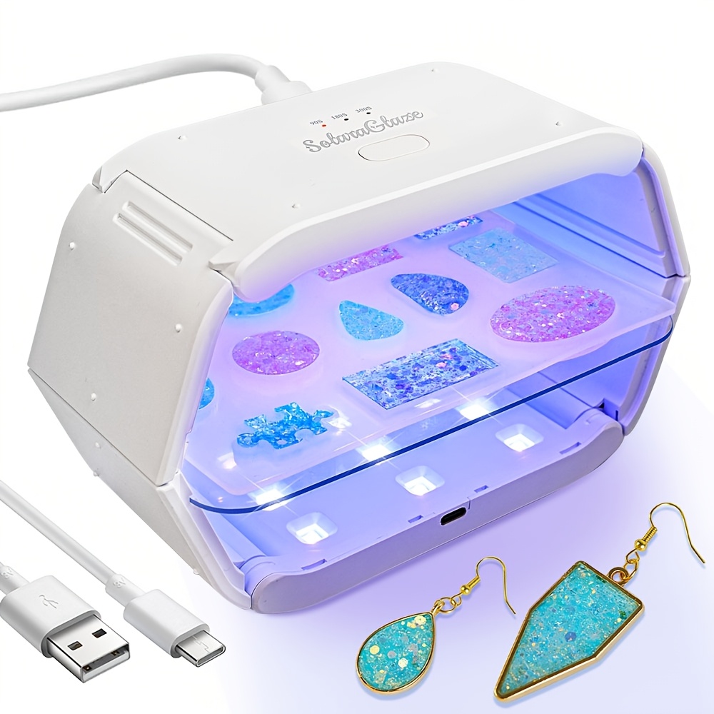 TEMU Portable Large Double-sided Light For Resin, Featuring A 2-in-1 Detachable Curing Machine With A Flashlight, 3-speed Display, And A 36w Fast