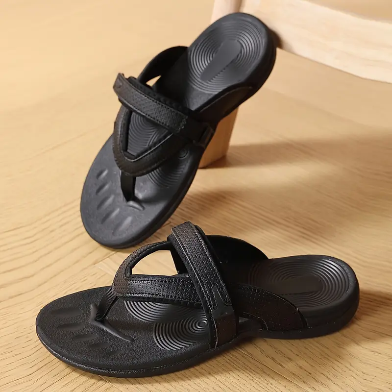 womens comfortable arch support rolling sandals ultra light soft sole summer slide fashionable wedge beach flip flops with non Product details 7