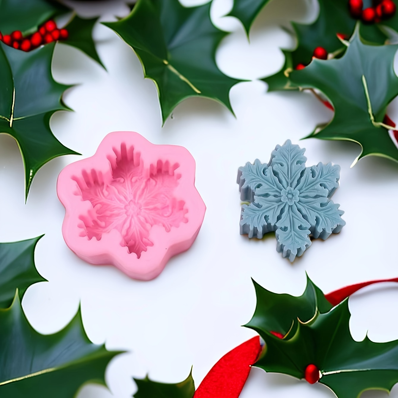 

Silicone Snowflake Soap Mold For Diy Resin Casting, Aromatherapy Candle Making, Clay Crafts - Christmas Holiday Themed Mold, 1 Piece