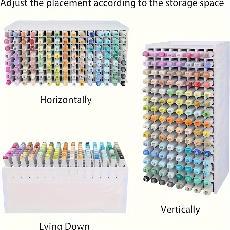 

1pc Watercolor Marker And Color Pencil Organizer - Holds 120 Markers - Desktop Storage Rack For Home, School, And Office - Gift Idea