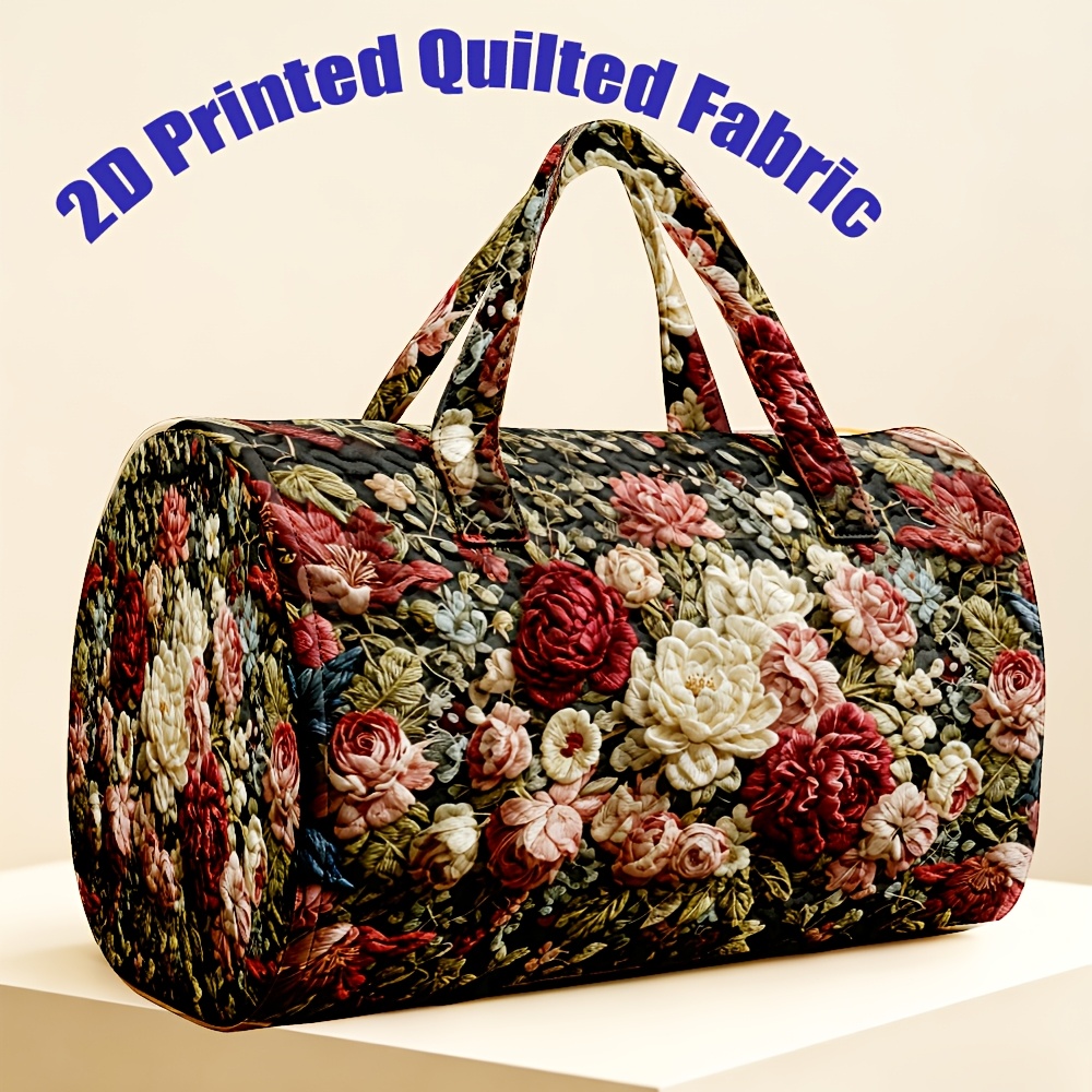 3d Printed Handbags, Solid-color Large Capacity Tote Bags With Zippers For Luggage, Storage Bags For Short Trips Themed On Autumn Mountains And Forests