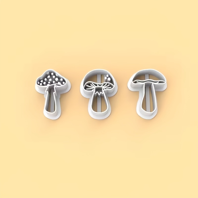 TEMU 3 Piezas de Cortadores de Arcilla de Hongo, Ideales para Joyería a y Manualidades con Arcilla - 3 Formas Diferentes de Hongos con Moldes Huecos,
