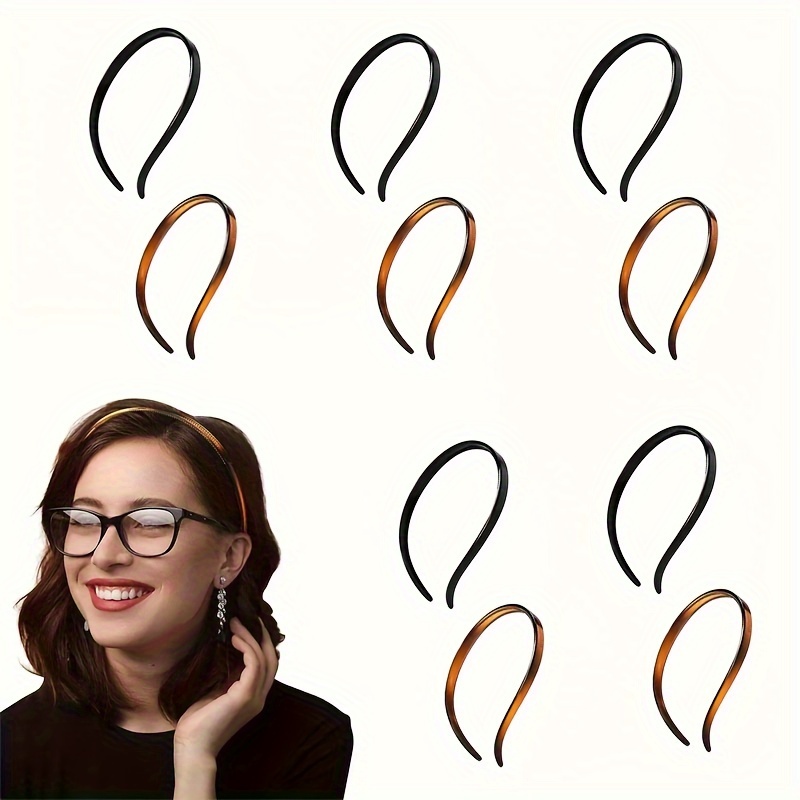 

10pcs Headband Color Block Head Hoop Styling Hair Band Headdress For Daily Wear Women With Glasses