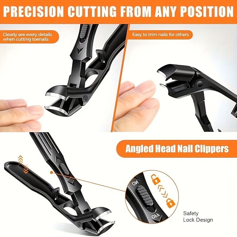 curved toe nail clipper large size toenail clippers suitable for thick and hard nails sharp and durable with locking storage design to prevent splashing Product details 6