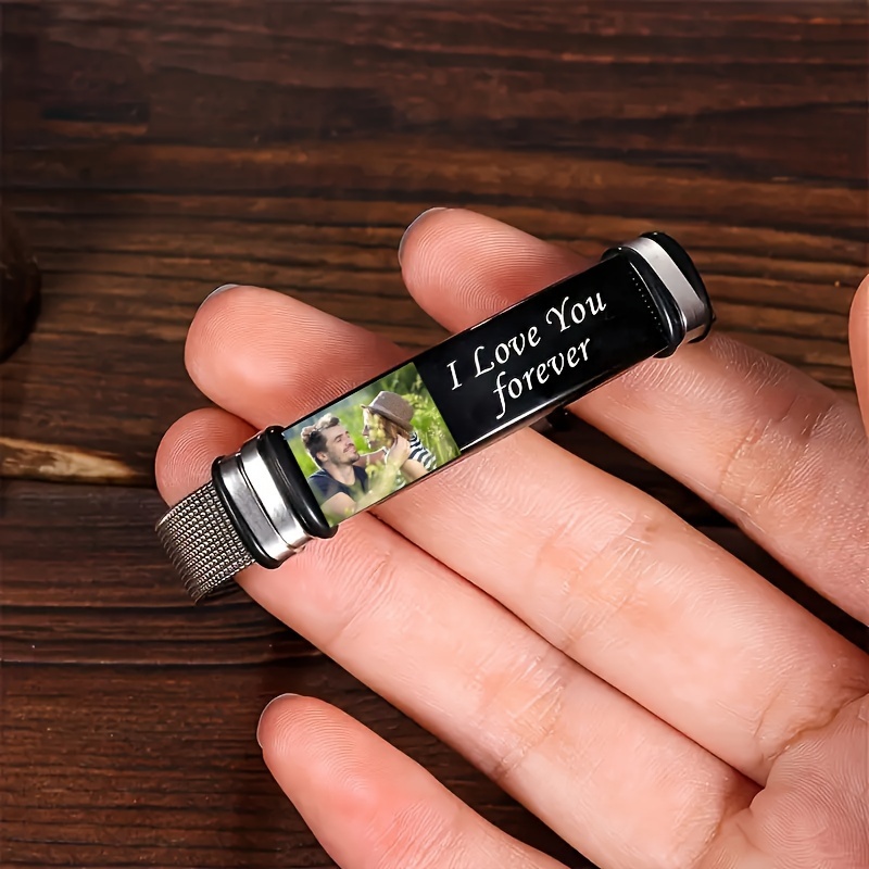 Customized Bend Plate Watch Chain, Engraved Gift