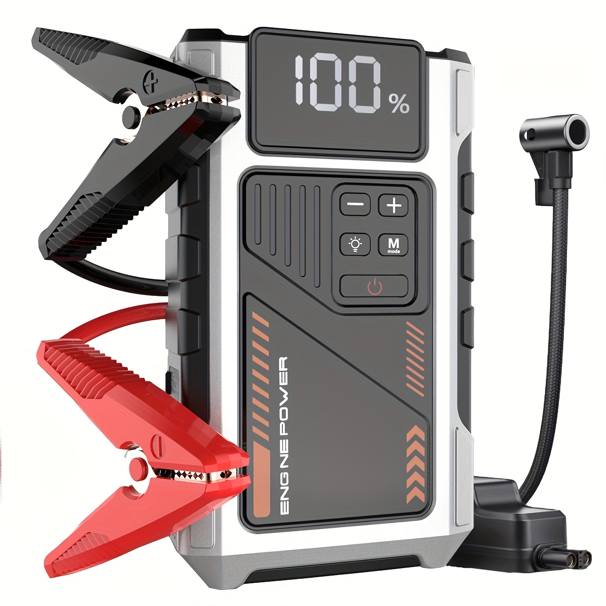 Temu Arrancador De BateríA Con Compresor De Aire De 150 Psi, 6000 A 12 V Arrancador De BateríA De Coche Con Bomba De Aire Para Motores De De 7.5L O-image