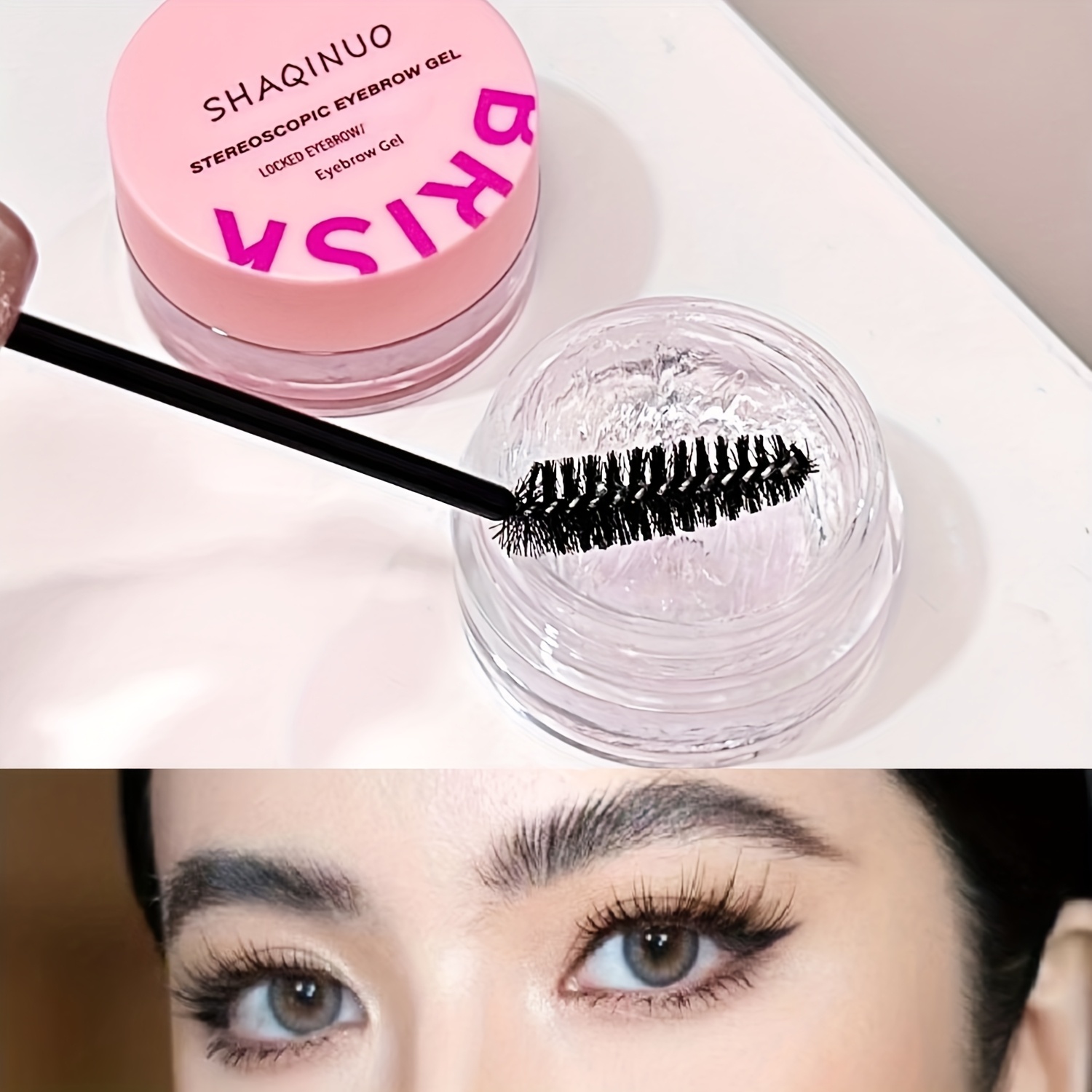 3d Shaping Eyebrow Gel, Long-lasting Waterproof Quick-dry Brow Glue, Natural Wild Brow Shaping, With Brush Head Eyebrow Gel