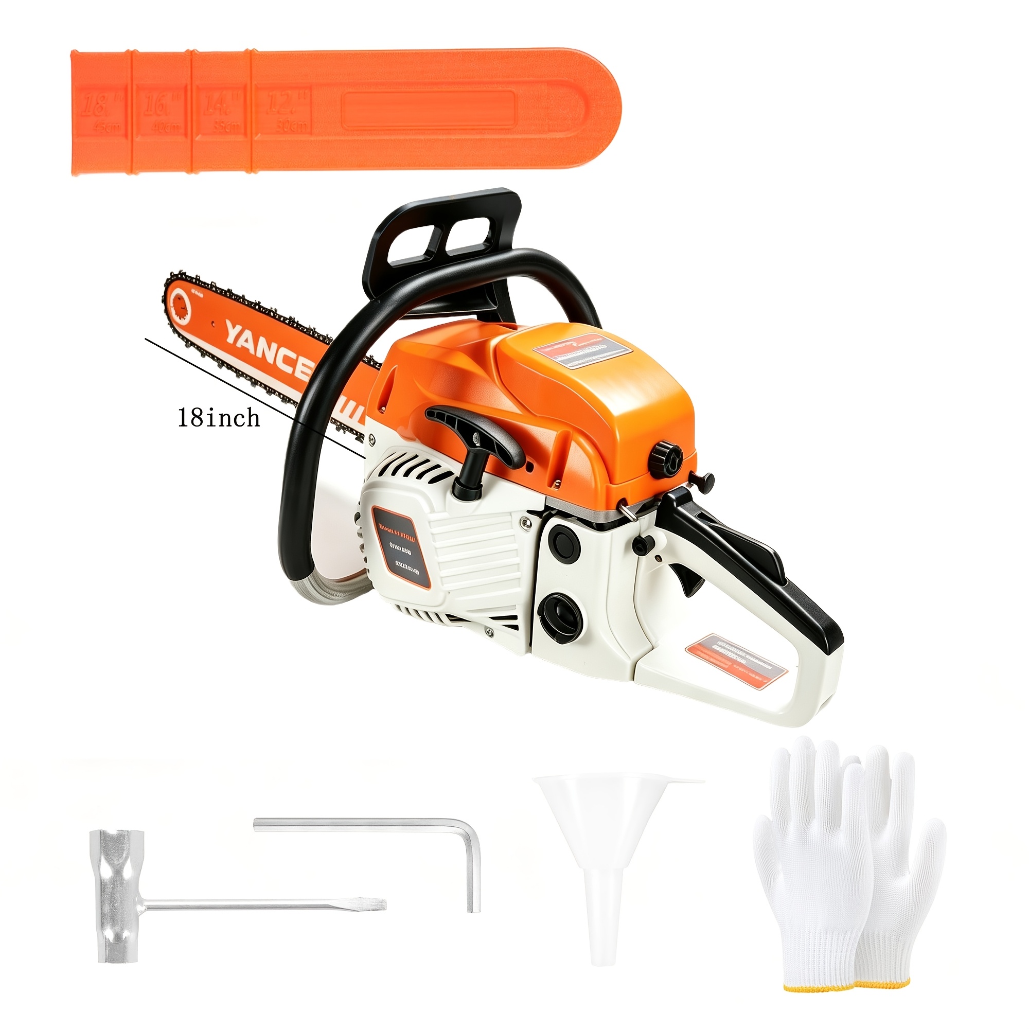 TEMU Professional 62cc Gasoline Chainsaw 18/20 Inch Chain Powerful 2-stroke Engine For Heavy Duty Wood Cutting Farm Use Durable Quiet Safe With