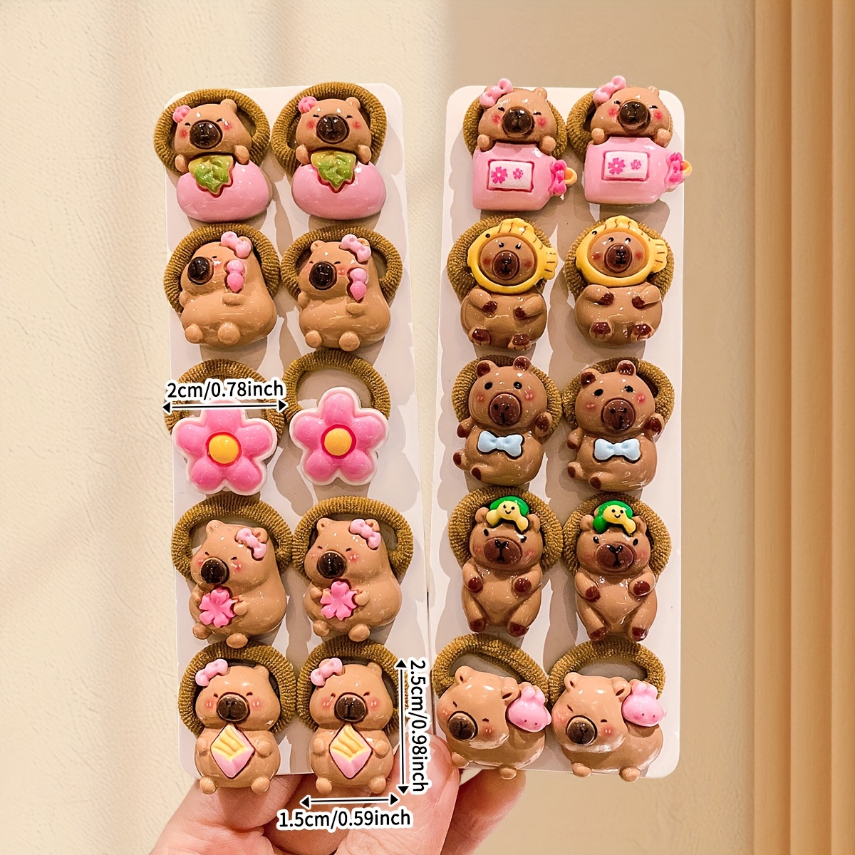 10/20 Colorful And Cute Capybara Hair Ties for Girls