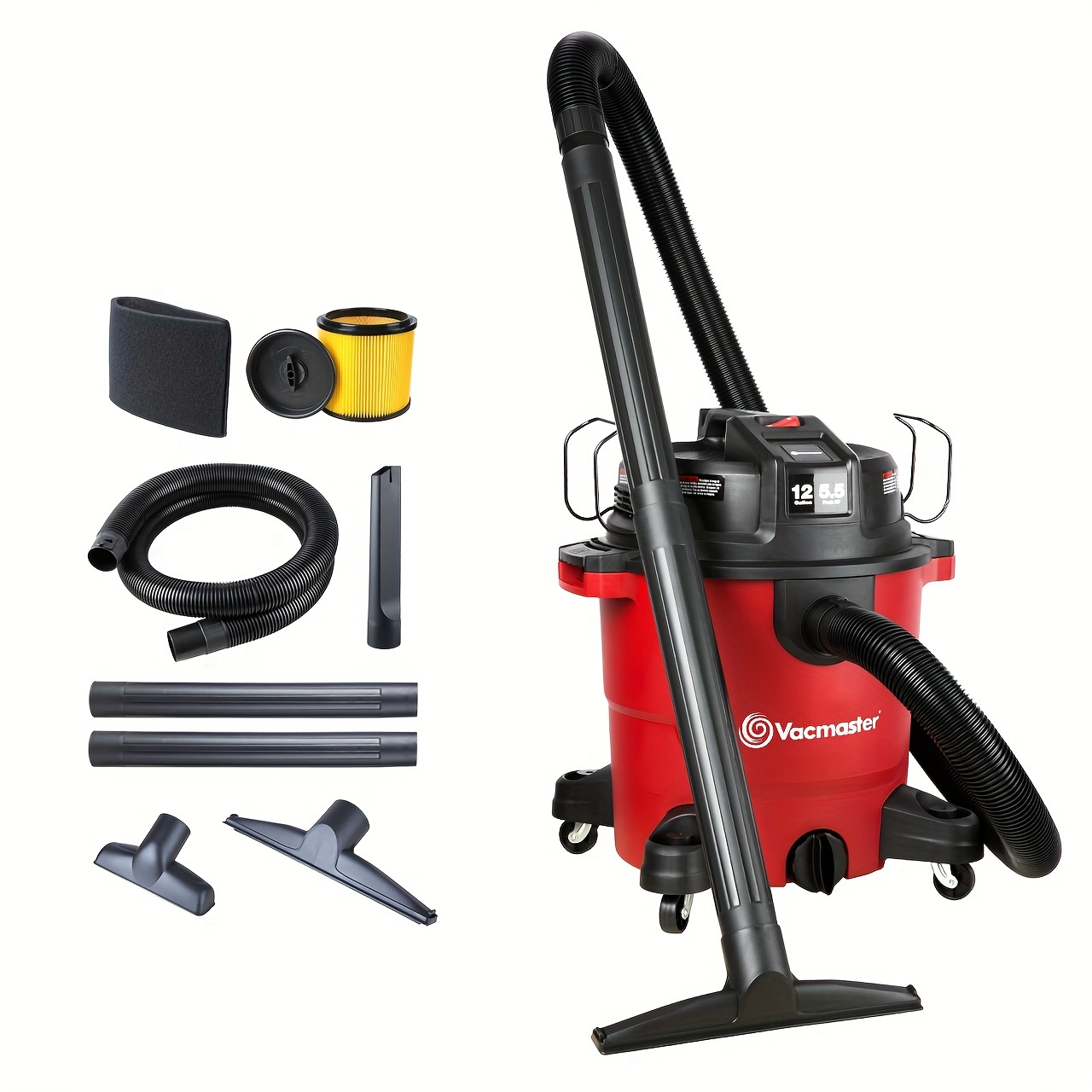 

Vacmaster Red Edition Vjh1211pf 1101 Heavy-duty Wet Dry Vacuum Cleaner 12 Gallon 5.5 2-1/2 Inch Hose