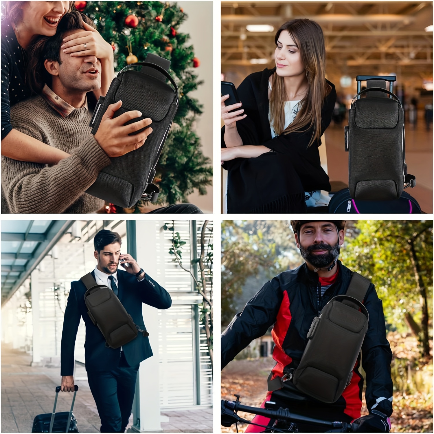 Sac à Dos -Vol pour Hommes pour Moto et Bandoulière avec Serrure à Combinaison - Sac de Taille Ajustable Robuste, Compartiments Spécifiques pour Moto, Conception -Voleur pour Voyage, Navette - Mécanisme de Verrouillage (Pas d'Énergie Requise)