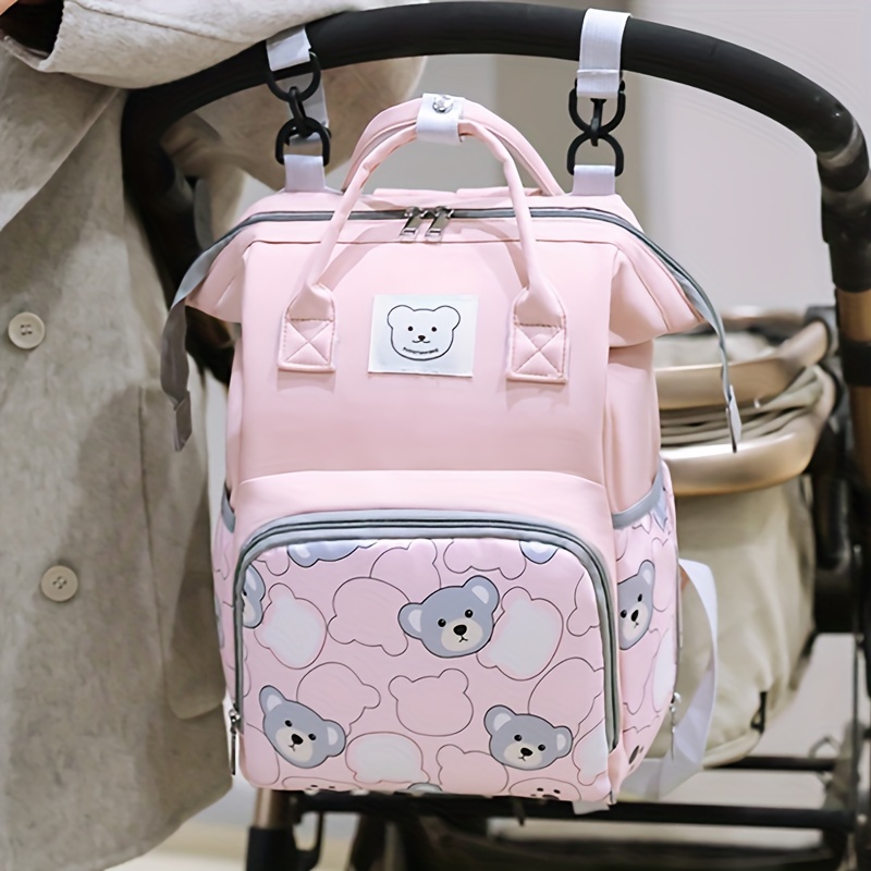 

Fashionable And Stylish, Lightweight And Large Capacity Backpack For Moms, Waterproof And Cute Little Bear Backpack For Going Out, Can Be Hung On A Stroller