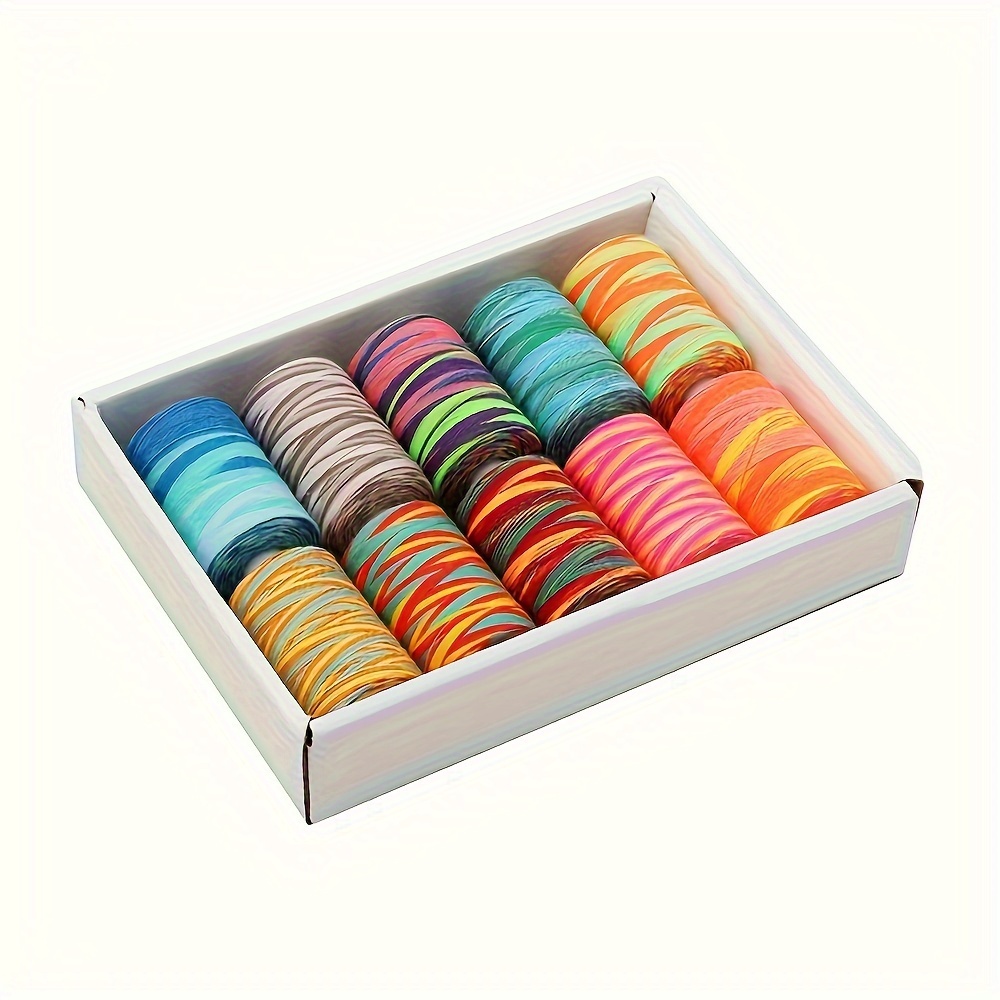 

10pcs 1000yard 402 Rainbow Polyester Thread - Vibrant Section-dyed For Hand & Machine Sewing, Quilting & Needlework - Durable, Versatile, Ideal For Creative Projects