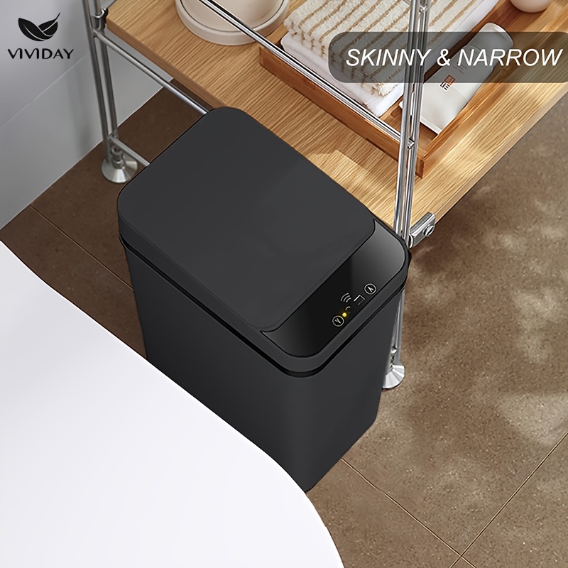 VIVIDAY Intelligenter Sensor Mülleimer, 10L Haushaltsmülleimer mit Deckel, Elektrischer Sensor Typ für Hotels, Zuhause, Wohnzimmer, Schlafzimmer, Badezimmer, Toilette, Mülleimer für schmale Räume, Die beste praktische Wahl für Familien, Perfektes Weihnachtsgeschenk
