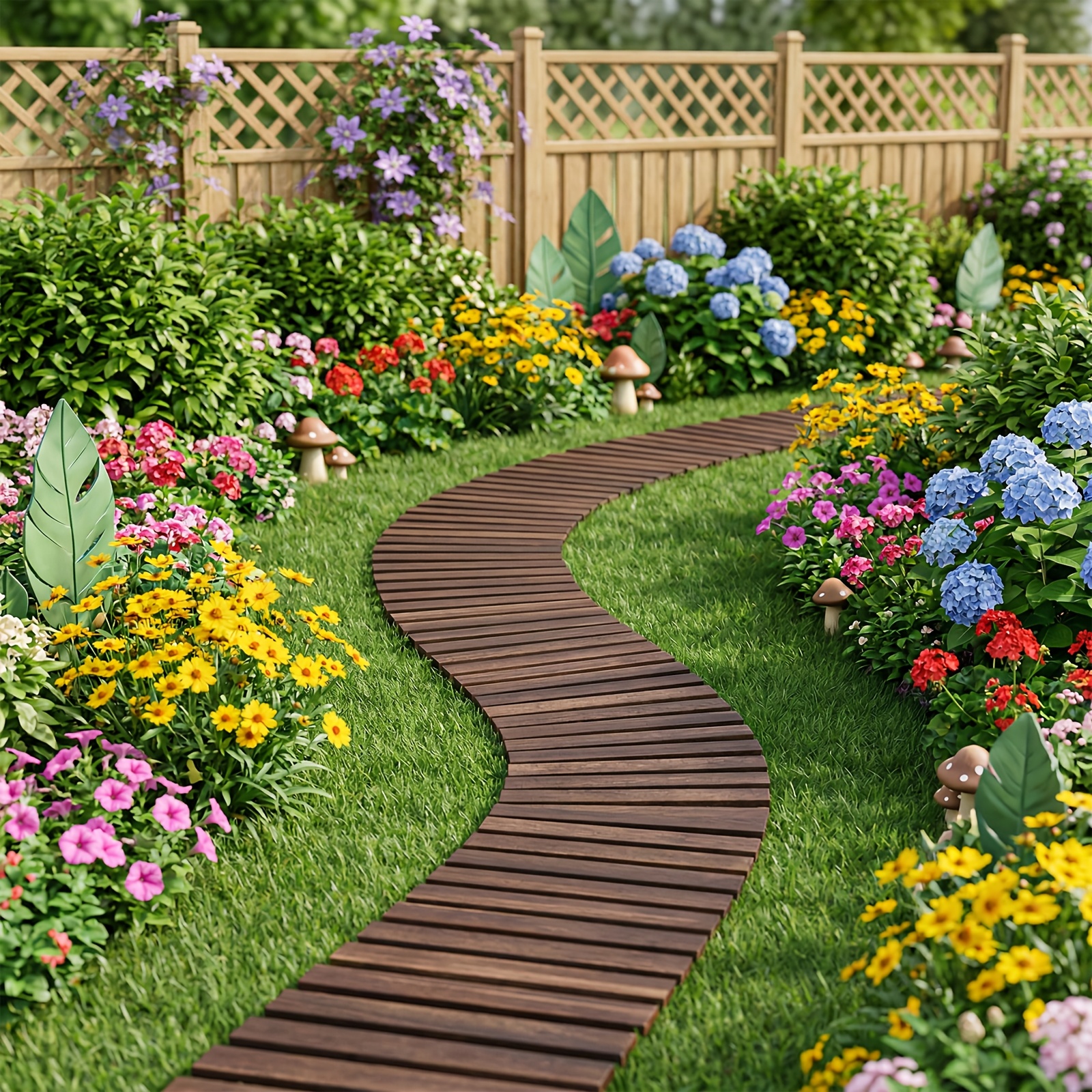 TEMU Pierres de jardin de 6 pouces, dalles de trottoir en bois, carreaux de chemin de jardin de style japonais, robustes, , anti-déformations,