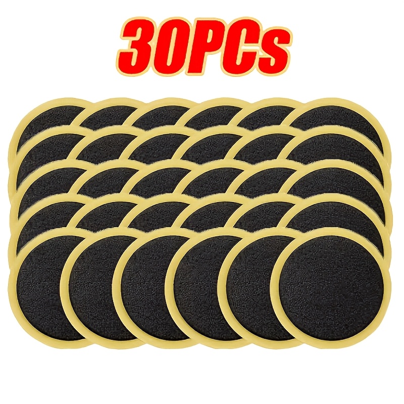 TEMU 30pcs Bicycle No-adhesive Patch Circular Rubber Tool Portable Tire Hole Patch