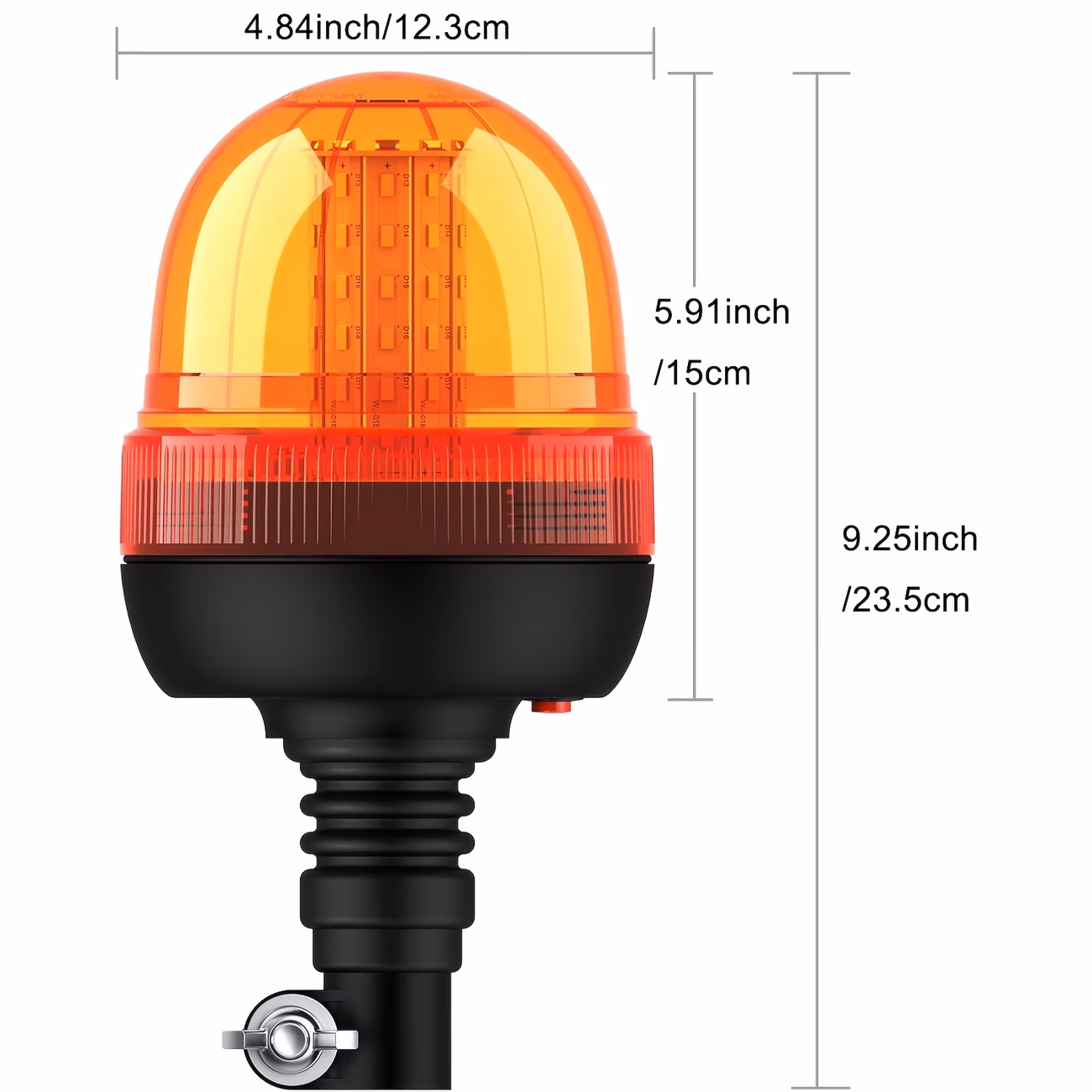 60 led аграрен ротирачки светло, 3 режими на , 12-24v, килибарна светлосна лента - флексибилен за моторна кула, трактор, голф, utv, приколка, камион, опционално со држач, без батерија Детали за производот 3