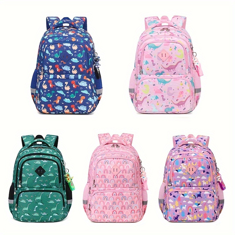 

Trendy New Kawaii Dinosaur Pattern School Backpack, Stylish Cute Zipper Daily Use Rucksack