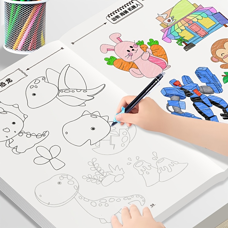 연속 라인 드로잉 스케치북 세트, 초보자용 도우 아트 연습에 적합, 드로잉, 트레이싱, 색칠을 위한 점선 페이지가 포함되어 있으며, 각 책에는 40페이지가 있습니다. 초보자용 만화 캐릭터 스케치에 이상적이며, 드로잉 및 트레이싱 연습을 위한 빈 종이로 구성되어 있습니다. 가족 및 친구에게 멋진 휴일 선물로, 크리스마스 및 새해에 적합합니다.