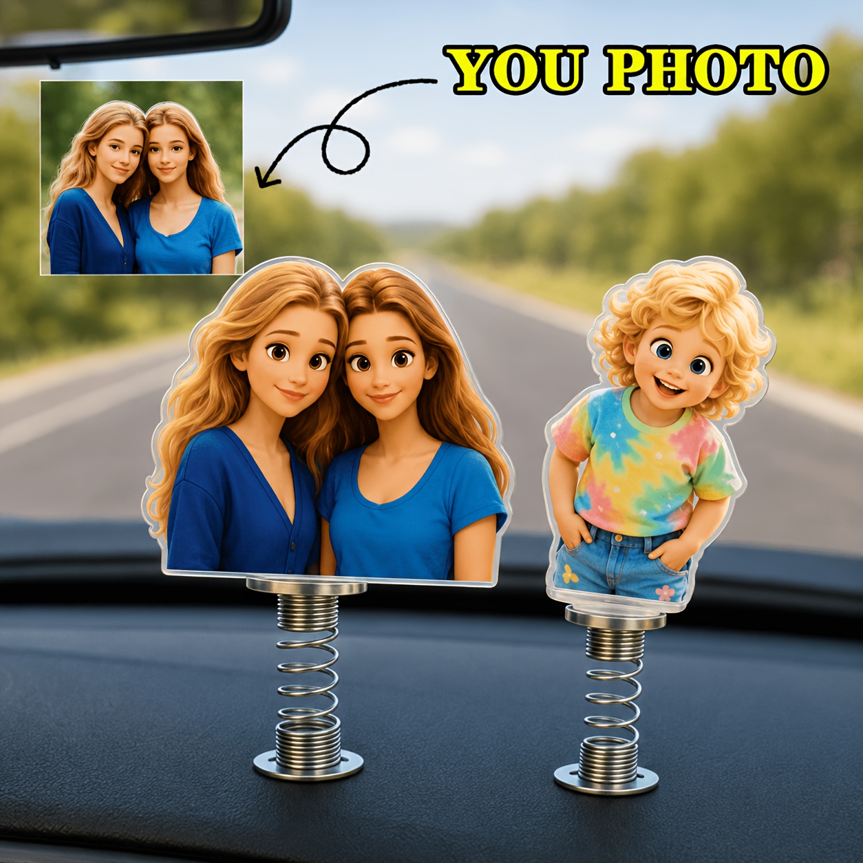 Personalized Custom 2D Car Ornament, Acrylic Photo Decoration