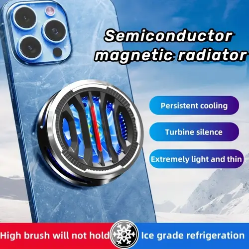 the 2024 s22 magnetic phone cooler is compatible with android and iphone 12 13 and 14 series magsafe magnetic portable phone cooler ultra thin advanced semiconductor technology cooling fan for smartphones tablets ipads