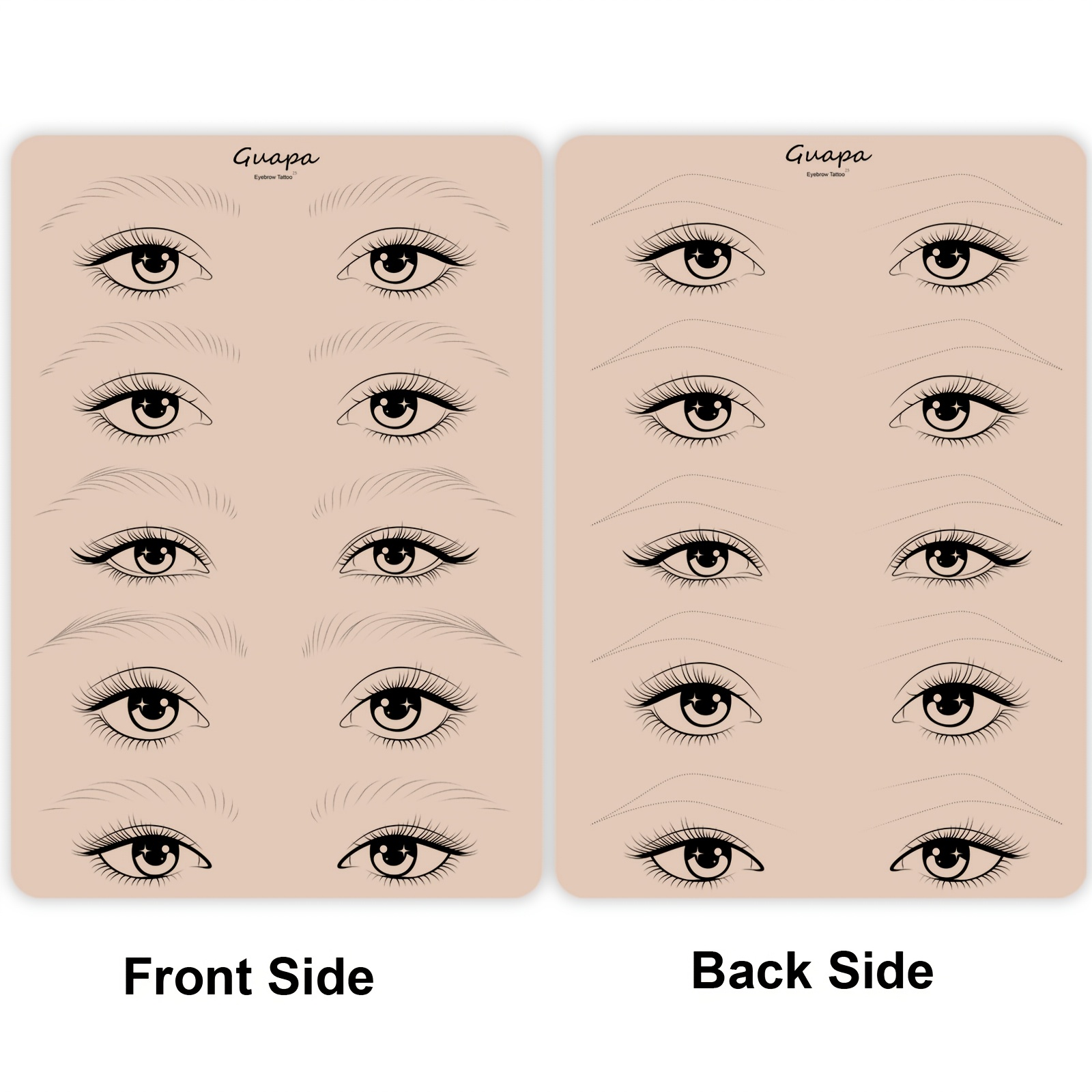 E-shop 1 Stück Realistische Augenbrauen Übung Latex mit Augen Augenbrauen Doppelseitiges Brauenmuster Trainings-Silikonpad