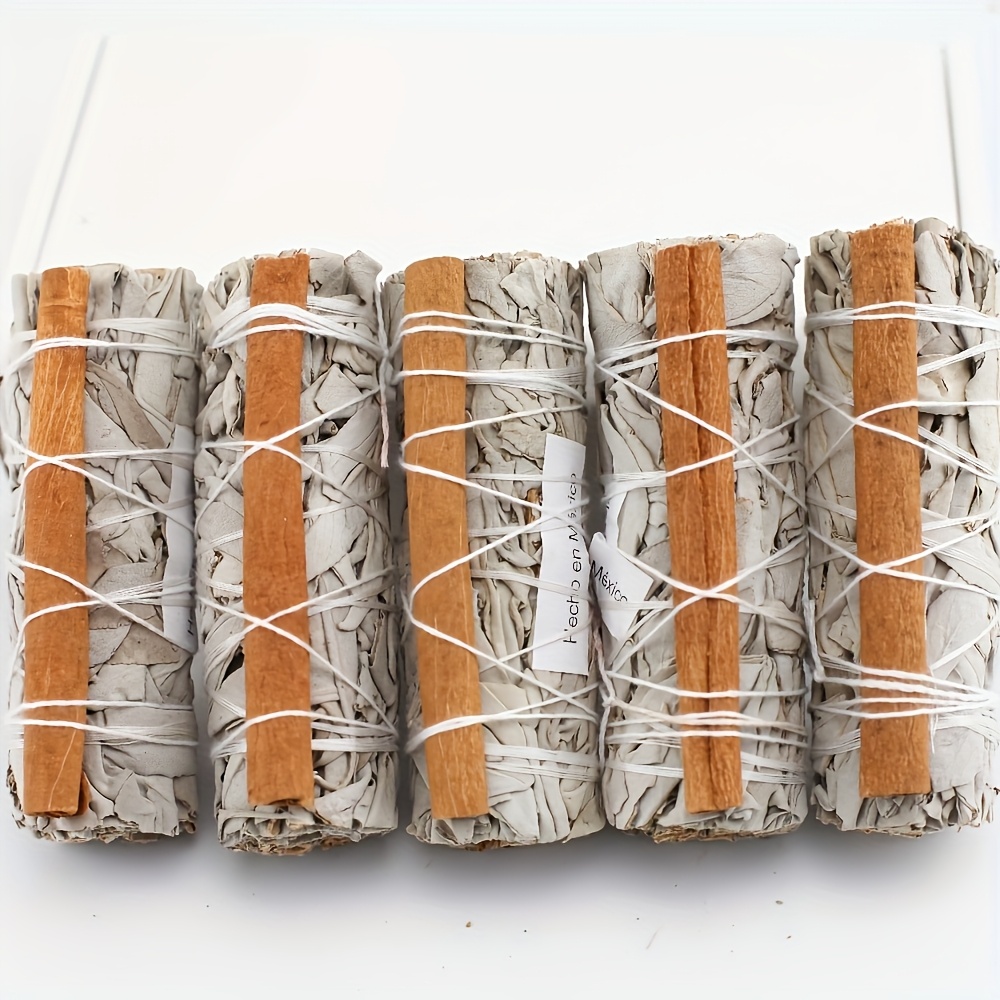 TEMU 5pcs Mix Cinnamon& Wands Cleaning And Meditation | Sage For Home Cleaning And Meditation, Positive Energy